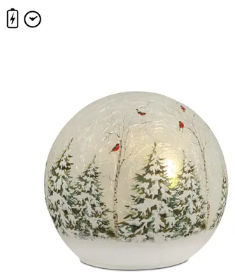 Produktbild von LED Deko Kugellampe Winterlandschaft ⌀ 12cm aus Glas mit Timer Formano