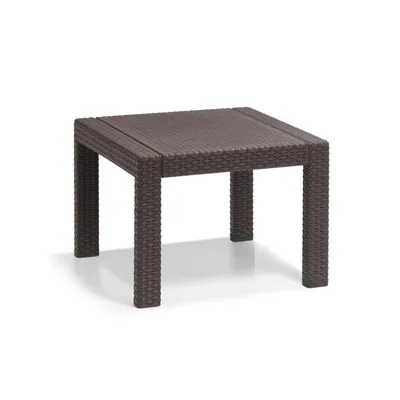 Produktbild von Allibert by Keter Lounge-Tisch Victoria, Kunststoff, Braun, Rattanoptik, quadratisch, ca. 59x59x43 cm (B/T/H), witterungsbeständig, UV-resistent, Balkon-geeignet, einfacher Aufbau, hohe Belastbarkeit