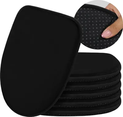 Produktbild von Domarex Trapez Sitzkissen für Stühle Komfort Rutschfest Strapazierfähig, Schwarz 39x38cm (set mit 6 Teilen)