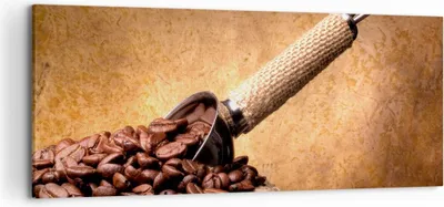 Produktbild von Bild auf Leinwand - Leinwandbild - Kaffee Getreide geröstet - 120x50cm - Wand Bild - Wanddeko - Leinwanddruck - Bilder - Kunstdruck - Wanddekoration - Leinwand bilder - Wandkunst - AB120x50-2536
