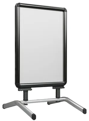 Produktbild von SEATTLE | Plakatständer | A1 | Schwarz&Grau | Premium | Doppelseitig | Kunden Stopper Werbe Tafel Aufsteller Gehweg Träger