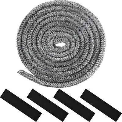 Produktbild von Ofendichtschnur, 12mm x 2,5m Dichtungsband für Kaminofen, mit 4 Stück Hochtemperaturbändern, Dichtungsschnur aus Glasfaser für Kamintüren, Für Kamine, Kochfeld