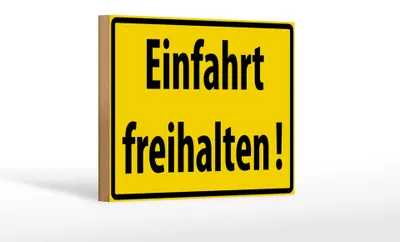 Produktbild von Holzschild Warnschild 18x12cm Einfahrt freihalten