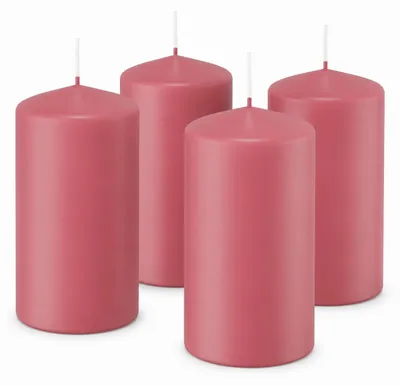 Produktbild von 4er Set Adventskranzkerzen Erdbeerrosa 100 x 78 mm | Wiedemann Kerzen, KI-generiertes Bild