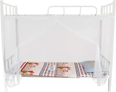 Produktbild von Moskitonetz Etagenbett-Baldachin, Moskitonetz für Bett, 4 Eckpfosten, Etagenbett-Vorhang, weiß (95 x 195 x 150 cm)