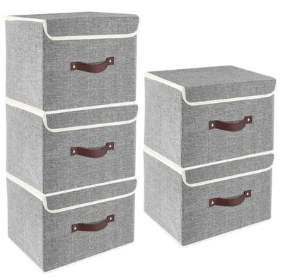 Produktbild von Faltbare Aufbewahrungsbox mit Deckel, Stoff, waschbar, 38 x 25 x 25 cm