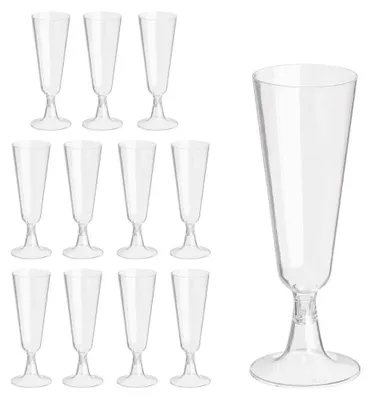 Productafbeelding van Set van 144 plastic champagneglazen - 150 ml