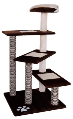 Produktbild von lionto Katzenkratzbaum 100 cm, platzsparender Kratzbaum mit mehreren Ebenen & Sisalzonen zur Krallenpflege, braun/beige