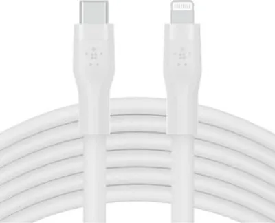 Produktbild von Belkin CAA009BT2MWH, 2 m, USB C, USB C/Lightning, Männlich, Männlich, Weiß