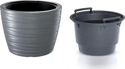 Image de Květináč nízký MAZE s vkladem 47,5 cm - barva: šedý kámen