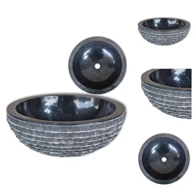 Immagine prodotto di vidaXL Lavabo in marmo 40 cm nero - Lavabo da bagno