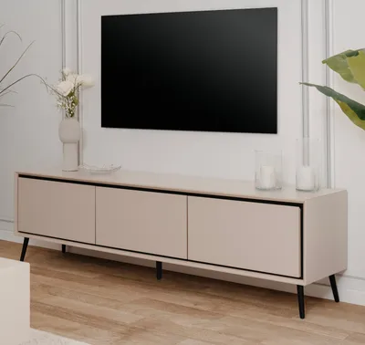 Produktbild von TV-Lowboard "Brebbia" in sand und schwarz TV Unterteil 175 cm