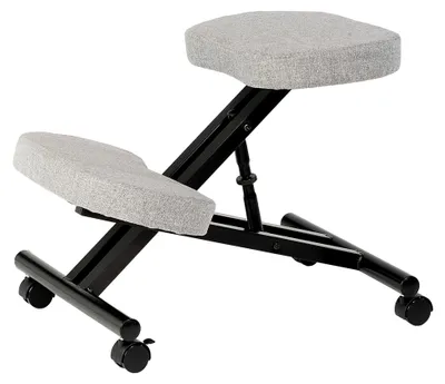 Produktbild von Kniestuhl Kniehocker Sitzhocker Bürohocker Gesundheitsstuhl in grau, höhenverstellbar, gepolstert und rollbar