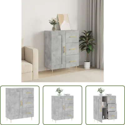 Produktbild von The Living Store Sideboard Betongrau 69,5x34x90 cm Holzwerkstoff