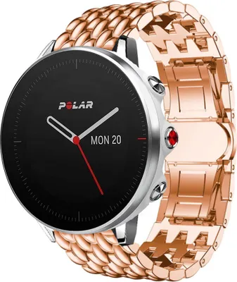 Produktbild von Strap-it Stahlarmband - Kompatibel mit Polar Grit X Armband Ersatzarmband Edelstahl Armband mit schmetterlingsverschluss Sportuhr zubehör für smartwatch 22mm Armband Rosa Gold