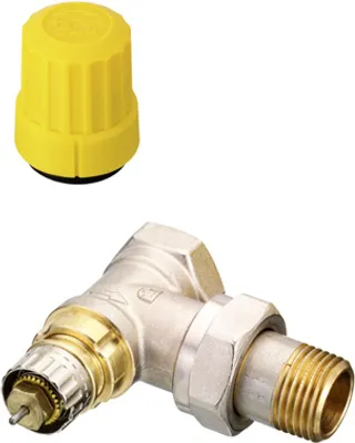 Image de Corps de vanne Danfoss RA-UN 15 R 1/2, équerre, nickelé mat