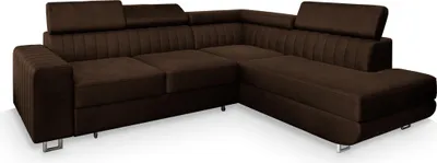 Produktbild von Masseno Ecksofa NOLA R-S mit Schlaffunktion L-Form, Sofa mit Bettkasten, Wohnzimmersofa, Couch, Soffa, Bettsofa, Couchgarnitur- Braun, MONOLITH 29