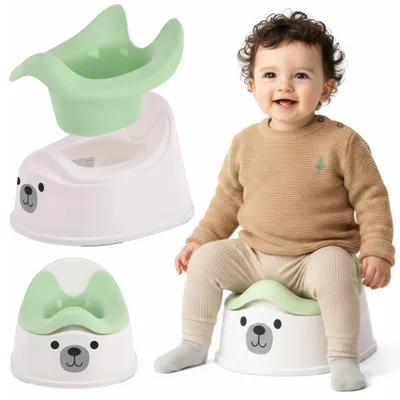Produktbild von Töpfchen Kinder Lerntöpfchen Toilettentrainer Toilette für Kinder WC Bär Grün-weiß Sun Baby