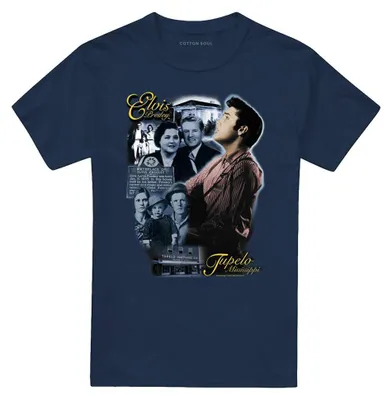 Immagine prodotto di Elvis Presley - Maglietta "Tupelo" da uomo/donna unisex TV33351 (XL) (blu navy)