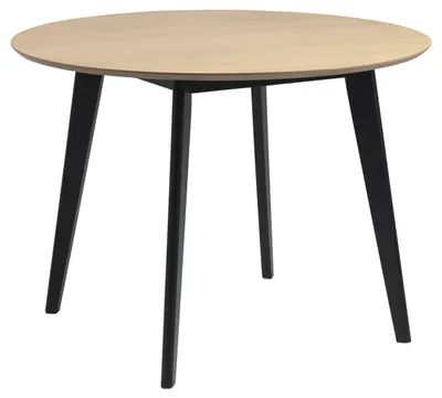 Produktbild von Actona Roxby, Rundform, Fester Tisch, Eiche, Gummibaumholz, 4 Bein(e), Schwarz
