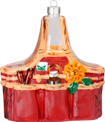 Produktbild von Christbaumschmuck Glas Gartenwerkzeuge im Korb 11cm rot