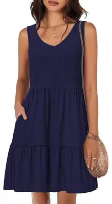 Imagen del producto de Solidchoice - Vestido de verano para mujer, sin mangas, casual, con bolsillos