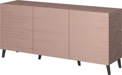 Productafbeelding van Furniture24 Kommode NOVA, dressoir 155 cm, kast voor de woonkamer met 3 deuren, in mat MDF-plaat, kleur roze