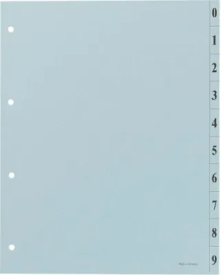 Produktbild von Trennblätter DIN A4 0-9 blau, 250 g/qm, 100 St.