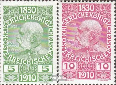 Produktbild von Briefmarken Österreich 1910 Mi 164,166 gestempelt Kaiser-Geburtstag