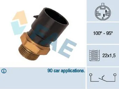 Produktbild von FAE 36190 Temperaturschalter Kühlerlüfter Thermoschalter für OPEL Astra G CC (T98) Corsa B Schrägheck (S93) Astra F CC (T92) Astra G Limousine (T98)