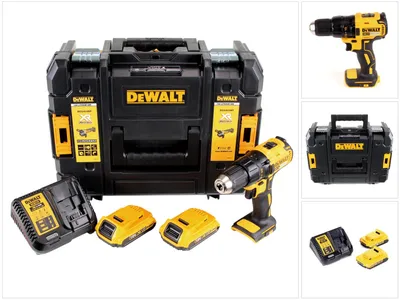 Imagen del producto de DeWALT DCD 777 D2 Taladro atornillador a batería XR 18V en maletín TSTAK + 2x Batería DCB 183 2,0 Ah + Cargador DCB 115