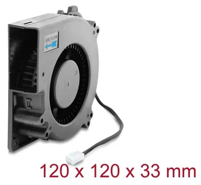 Produktbild von DELOCK Radiallüfter/Lüftergebläse 12V DC 120x120x33mm 3 Pin