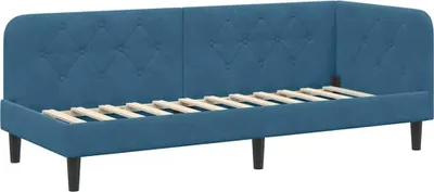Produktbild von vidaXL Eckbettgestell Blau 80 x 200 cm Samt