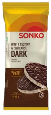 Obrázek produktu pro Sonko Wafle ryżowe z czekoladą gorzką 65 g