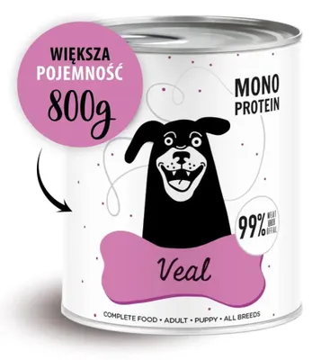 Zdjęcie produktu dla Paka Zwierzaka Pepe Veal 99% cielęcina dla psów 800g