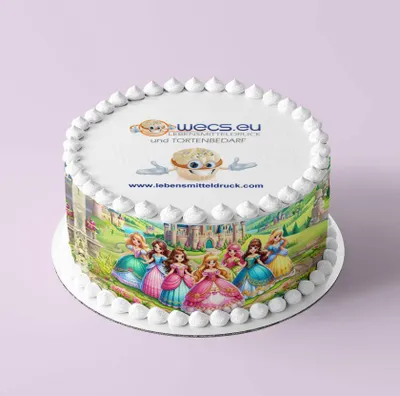 Produktbild von Prinzessinnen Schloss Tortenband Umrandung essbar 6.5 cm hoch auf premium Fondantpapier