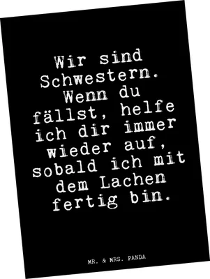 Produktbild von Mr. & Mrs. Panda bildkarte Wir sind Schwestern. Wenn... - Schwarz - Geschenk, Postkarte, Schwester, einzelkarte, beste Freundin, Frau, Postkarten, Kunstkarten, Spruch