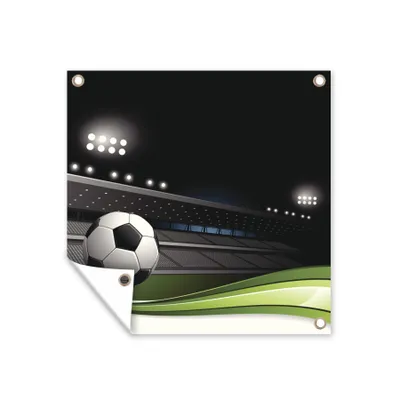 Obrázek produktu pro MuchoWow® Zahradní plakáty - Ilustrace míče na fotbalovém stadionu - 50x50 cm - Zahradní dekorace