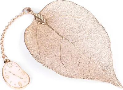 Produktbild von 1pc Gold Metal Blatt Lesezeichen mit Anhänger für Buchpapier Lesenuhr