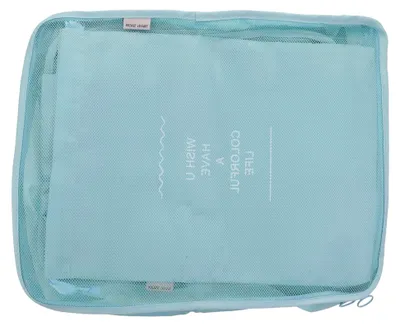 Produktbild von Reisegepäck-Organizer-Set mit Packwürfeln, Kleidersäcken, Schuhsäcken, Kulturbeuteln und Kosmetiktaschen zur Kofferorganisation