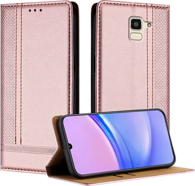 Image de Étui pour Samsung Galaxy J6 2018 étui en cuir avec fonction stand Rose