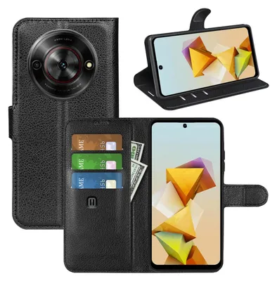Obrázek produktu pro Pro ZTE Blade A75 5G Smart mobilní telefon pouzdro černé pouzdro umělá kůže pouzdro Book Case