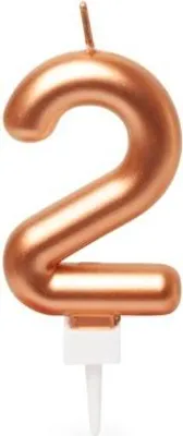 Produktbild von Geburtstagskerze Zahlenkerze 2 Roségold