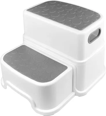 Productafbeelding van Kinderkruk met 2 stappen en antisliptoiletladder, grijs