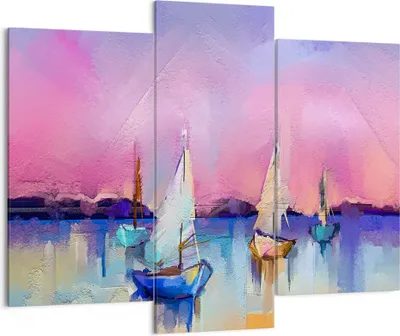 Produktbild von Bild auf Leinwand - Leinwandbild - Segelboot See - 130x100cm - Wand Bild - Wanddeko - Wandbilder - Leinwanddruck - Bilder - Kunstdruck - Wanddekoration - Leinwand bilder - Wandkunst - CB130x100-4099