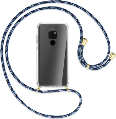 Produktbild von Handykette Backcover-Schutzhülle mit Band (Metall goldfarben) für Huawei Mate 20 - Blautöne