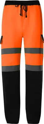 Immagine prodotto di YOKO HV016T | Pantaloni da jogging Hi Vis - Colore: Arancione/Navy - Taglia: S