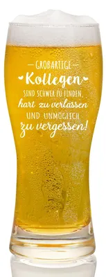 Image de Verre à bière gravé, idéal comme cadeau d'anniversaire ou de départ pour des collègues