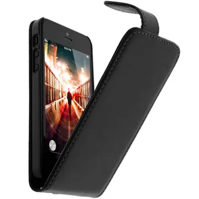 Image de Colorfone, coque rabattable verticale pour Apple iPhone 5 / 5s / SE, noire