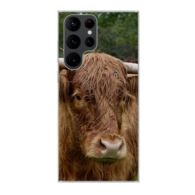 Produktbild von MuchoWow® Handyhülle Schutzhülle Hülle für Samsung Galaxy S22 Ultra Schottische Highlander - Tiere - Gras Silikon Softcase Handy Hülle - Abbildung